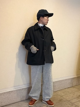 「アイテム（キャップ）」を使った、おなさん（レディース・158cm・40代）の冬コーディネート