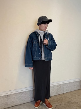 「アイテム（パーカー）」を使った、おなさん（レディース・158cm・40代）の冬コーディネート