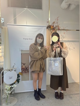 「ブラウンコーデ」｜「アイテム（ジャンパースカート）」を使った、こまさん（レディース・155cm）の夏コーディネート