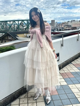 「clear（クリア）のアイテム」を使った、結萌 さん（レディース・165cm）の春コーディネート