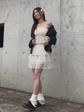 「レッグウォーマー」｜結萌 さん（レディース・165cm）の春コーディネート