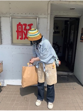 「TOMMY（トミー）のアイテム」を使った、nyokikinokiさん（レディース・155cm）の夏コーディネート