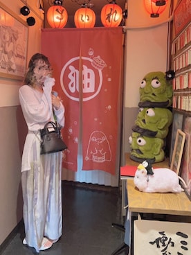 「GALLARDAGALANTE（ガリャルダガランテ）のアイテム（ニット/セーター、ブルー系）」を使った、kokoさん（レディース・163cm）の春コーディネート