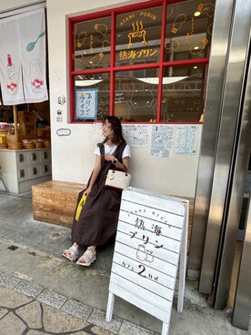 「GALLARDAGALANTE（ガリャルダガランテ）のアイテム（ワンピース、ブラウン系）」を使った、kokoさん（レディース・163cm）の春コーディネート