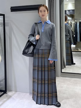 「アイテム（ポロシャツ）」を使った、tomoさん（レディース・157cm）の冬コーディネート