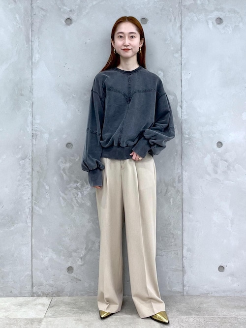 サステナブル・WEB限定】ウォッシュラインスウェット（スウェット