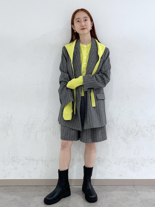 ダブルブレストツイード＆チェックジャケット（テーラード