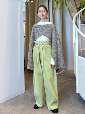「ADAM ET ROPE'（アダムエロペ）の2WAYムリネニットベスト（ベスト）」を使った、tomoさん（レディース・157cm）の秋コーディネート