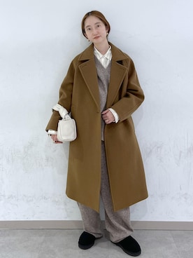 「アイテム（ステンカラーコート）」を使った、tomoさん（レディース・157cm・20代）の秋コーディネート