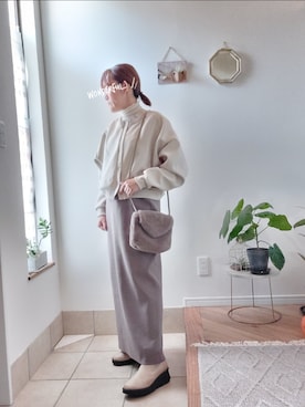 「低身長」｜「aquagarage（アクアガレージ）のアイテム」を使った、accosさん（レディース・153cm）の秋コーディネート