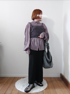 「もけもけ」｜accosさん（レディース・152cm）の秋コーディネート