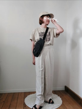 「classicalelf（クラシカルエルフ）のアイテム（スラックス）」を使った、accosさん（レディース・152cm）の夏コーディネート