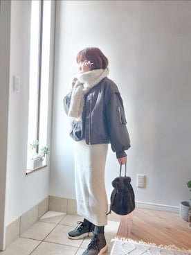 「ReMIT（レミット）のアイテム（その他）」を使った、accosさん（レディース・153cm）の冬コーディネート