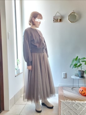 「rps（アールピーエス）のアイテム（スカート）」を使った、accosさん（レディース・153cm）の秋コーディネート