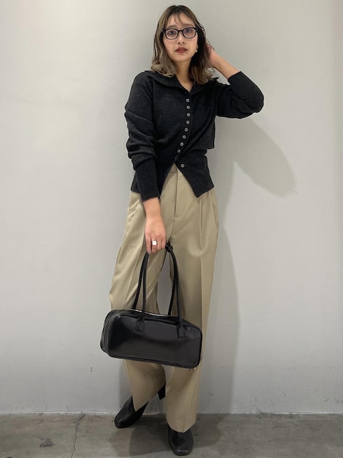 50s～ ウールギャバ 2タック ワイド スラックス 袴パンツ 洗える】ウールギャバ2タックワイドスラックス（スラックス