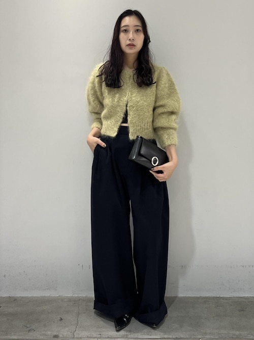 本物 美品 シャネル 装飾 ビーズ ファー ボレロ カーディガン 毛皮 34 黒 シャネル カーディガン コート CHANEL グレー パープル ラム ファー