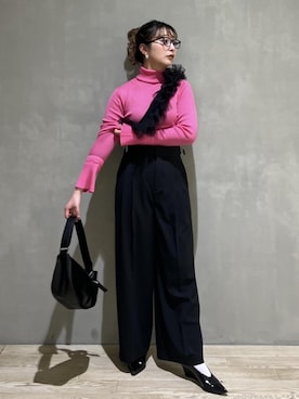 「ADAM ET ROPE'（アダムエロペ）のアイテム（ショルダーバッグ）」を使った、marin.さん（レディース・162cm）の秋コーディネート