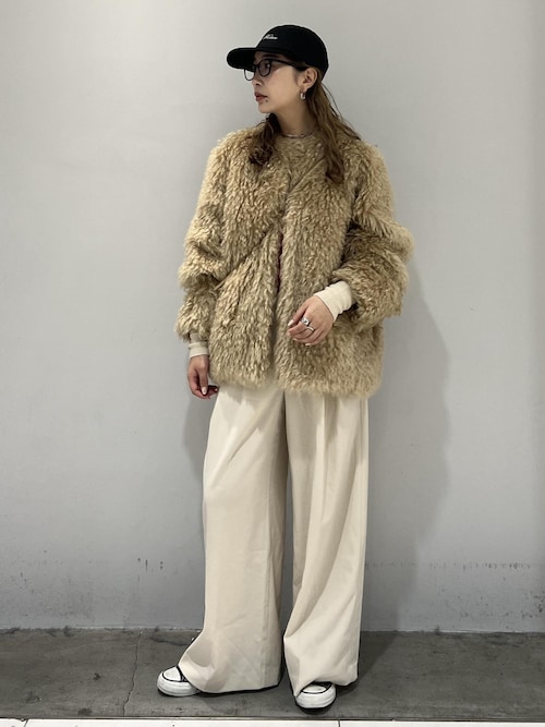 Adam et Rope　 アダム エ ロペ　モヘアニットカーディガン　カーキ モヘアミックスセットニットカーディガン（カーディガン/ボレロ