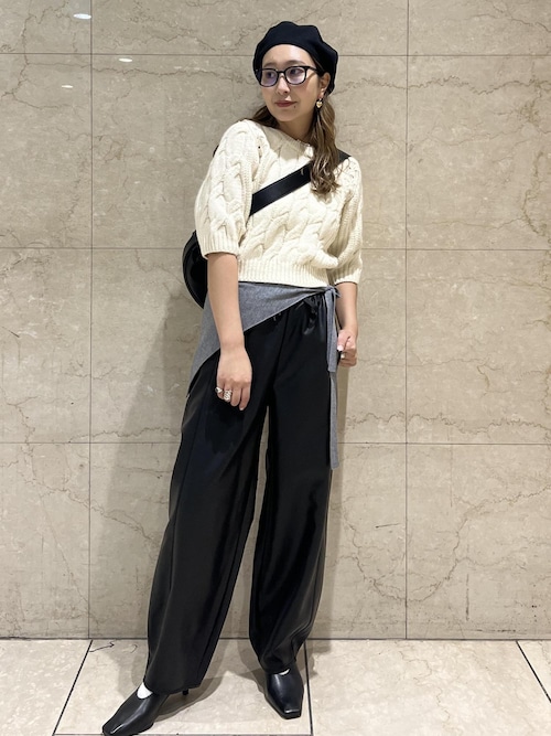 セール】【サステナブル】ケーブルハーフスリーブニット（ニット