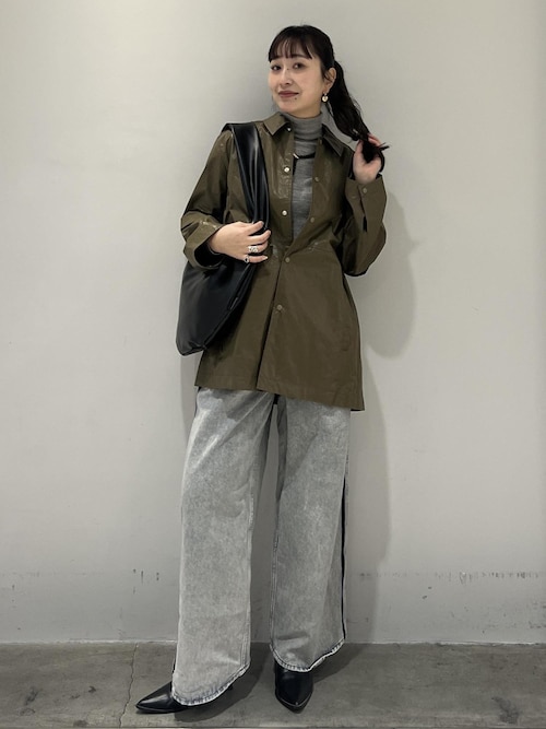 美品 アダムエロぺ ライトシャツブルゾン ショート丈 オーバーサイズ ワイド ADAM ET ROPÉ FEMME(アダム エ ロペ ファム) / 【WEB限定】ショート