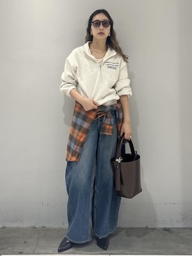 「ADAM ET ROPE'（アダムエロペ）のアイテム（ハンドバッグ）」を使った、marin.さん（レディース・162cm）の秋コーディネート
