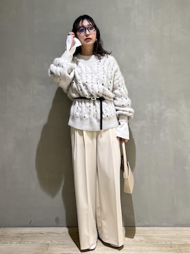 「サステナブル」｜「アイテム（その他シューズ）」を使った、marin.さん（レディース・162cm）の冬コーディネート