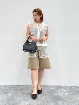 「HIMIKO（ヒミコ）のアイテム」を使った、卑弥呼　本社スタッフEさん（レディース・154cm）の夏コーディネート