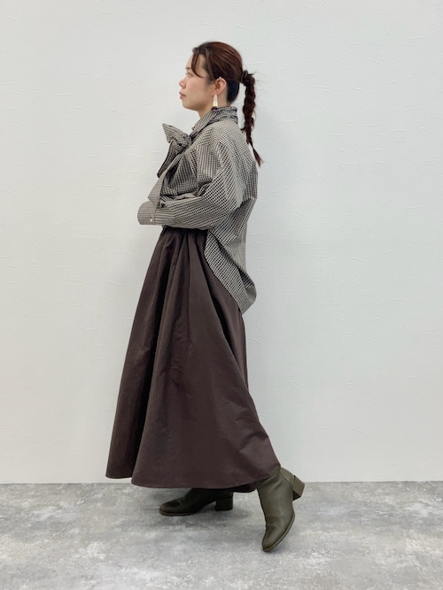 HIMIKO ブーツ 「HIMIKO」「撥水」型押しコンビストレッチブーツ