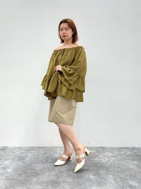 「HIMIKO（ヒミコ）のアイテム」を使った、卑弥呼　本社スタッフEさん（レディース・154cm）の夏コーディネート