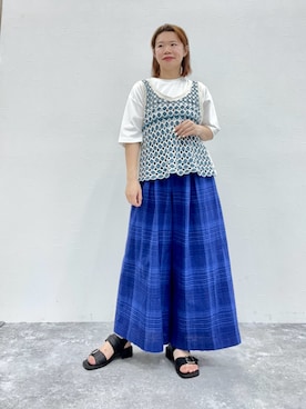 「HIMIKO（ヒミコ）のアイテム」を使った、卑弥呼　本社スタッフEさん（レディース・154cm）の夏コーディネート