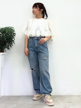 「A part by（アパートバイ）のアイテム」を使った、卑弥呼　本社スタッフEさん（レディース・154cm）の夏コーディネート