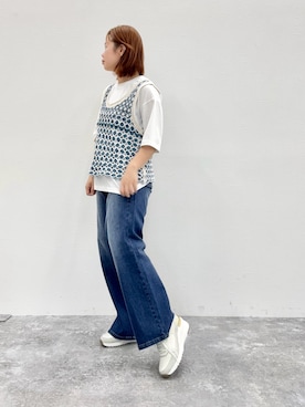 「HIMIKO（ヒミコ）のアイテム」を使った、卑弥呼　本社スタッフEさん（レディース・154cm）の夏コーディネート