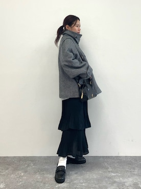 「アイテム（ステンカラーコート）」を使った、卑弥呼　本社スタッフEさん（レディース・154cm）の秋コーディネート