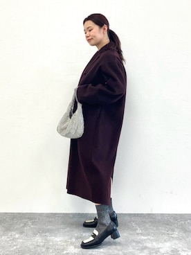 「アイテム（チェスターコート）」を使った、卑弥呼　本社スタッフEさん（レディース・154cm）の秋コーディネート