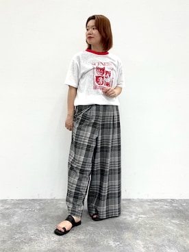 「studio CLIP（スタディオクリップ）のアイテム」を使った、卑弥呼　本社スタッフEさん（レディース・154cm）の夏コーディネート