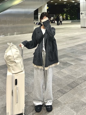 「アイテム（ボストンバッグ）」を使った、さわち / 小泉 沙和さん（レディース・156cm）の秋コーディネート