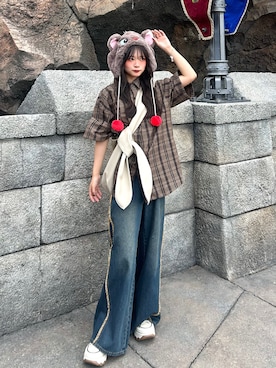 「アイテム（ブレスレット）」を使った、さわち / 小泉 沙和さん（レディース・156cm）の秋コーディネート