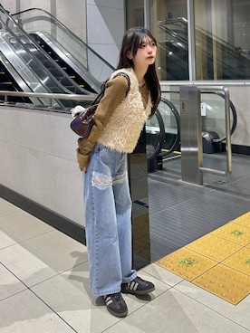 「アイテム（ブルゾン）」を使った、さわち / 小泉 沙和さん（レディース・156cm）の冬コーディネート