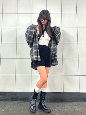 「アイテム（キャミソール）」を使った、さわち / 小泉 沙和さん（レディース・156cm）の秋コーディネート