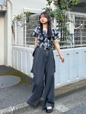 「アイテム（トップス）」を使った、さわち / 小泉 沙和さん（レディース・156cm）の夏コーディネート