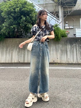 「Lattice（Lattice）のアイテム」を使った、さわち / 小泉 沙和さん（レディース・156cm）の夏コーディネート