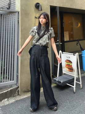 「アイテム（デニムパンツ）」を使った、さわち / 小泉 沙和さん（骨格ウェーブ・レディース・156cm）の夏コーディネート