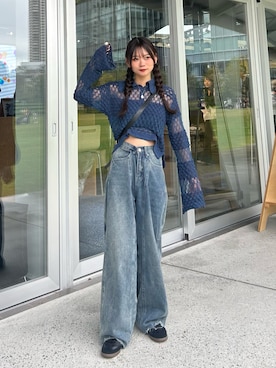 「アイテム（ポロシャツ）」を使った、さわち / 小泉 沙和さん（レディース・156cm）の秋コーディネート