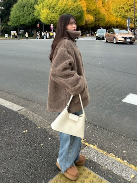 「アイテム（ダッフルコート）」を使った、さわち / 小泉 沙和さん（レディース・156cm）の秋コーディネート