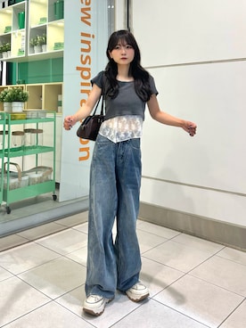 「アイテム（アンダーウェア）」を使った、さわち / 小泉 沙和さん（レディース・156cm）の夏コーディネート