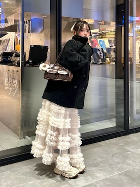 「アイテム（その他アウター）」を使った、さわち / 小泉 沙和さん（レディース・156cm）の春コーディネート