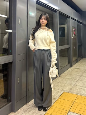 「アイテム（バッグ）」を使った、さわち / 小泉 沙和さん（レディース・156cm）の春コーディネート