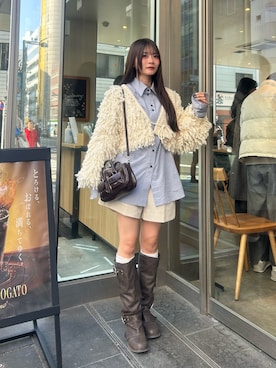 「EVOL（イーボル）のアイテム」を使った、さわち / 小泉 沙和さん（レディース・156cm）の冬コーディネート