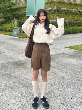 「アイテム（レッグウェア）」を使った、さわち / 小泉 沙和さん（レディース・156cm）の秋コーディネート