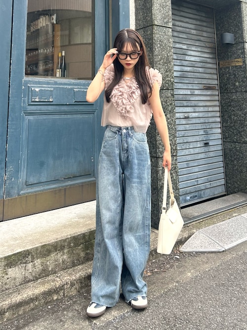 セール】チュールシアーフリルトップス（シャツ/ブラウス）｜paravion